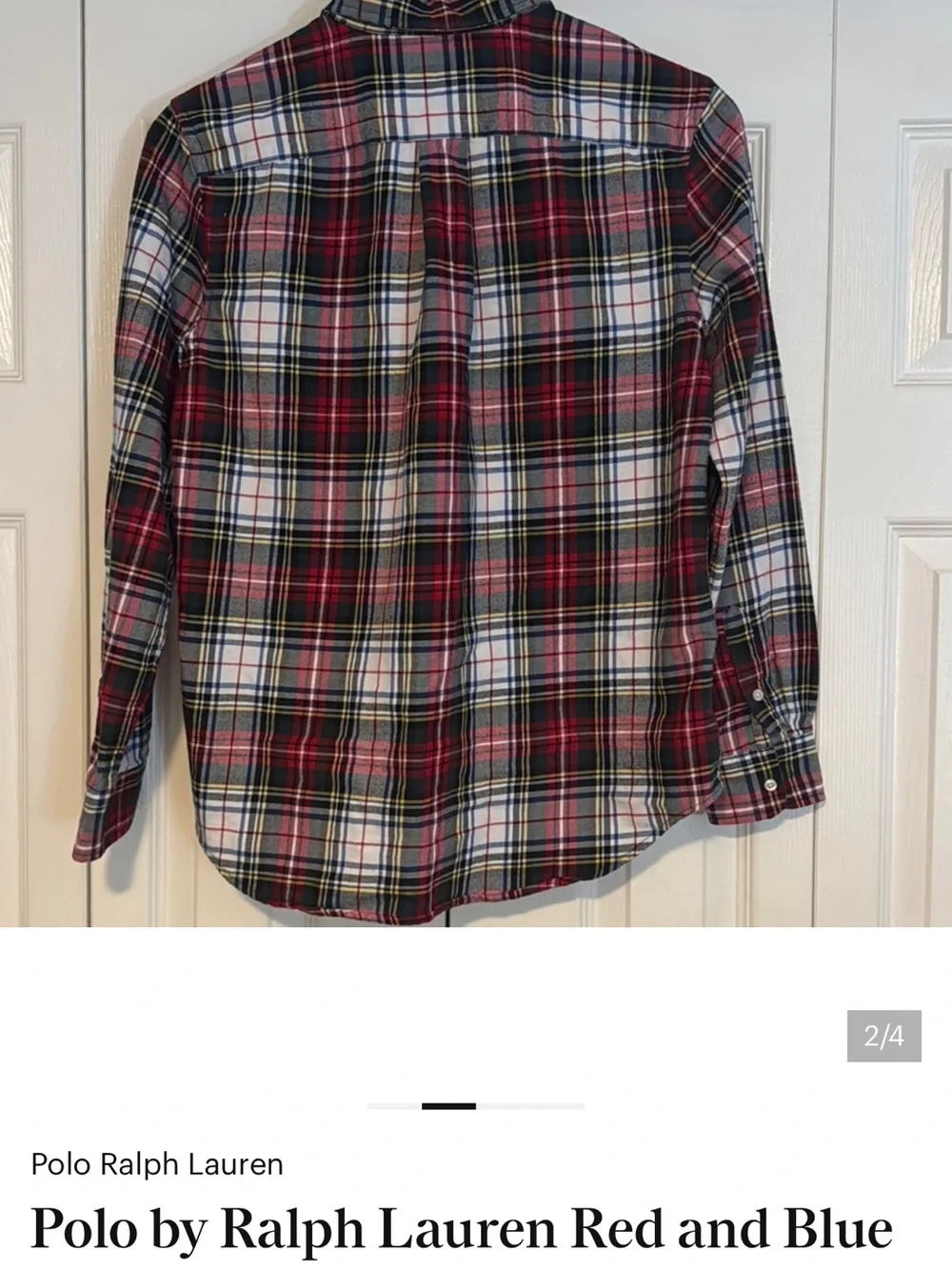Youth Ralph Lauren Red, Blue and White Plaid Button-Down Shirt